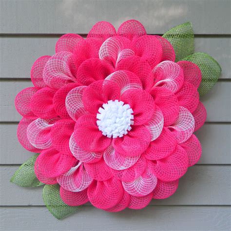 Pink Daisy Wreath Flower Front Door Wreath Fuschia Daisy Etsy