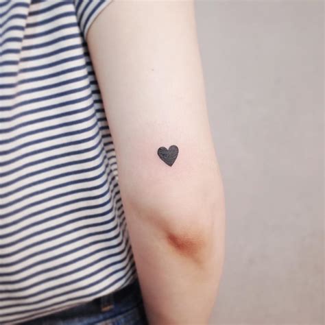 Simple Black Heart By Wittybuttontattoo