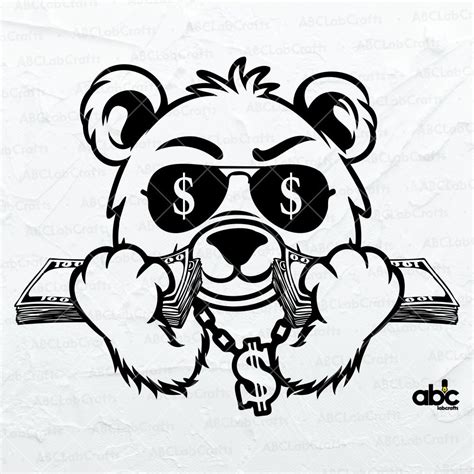 Teddy Bear King Money Bag Svg File Scar Face Bandage Rich Etsy Australia