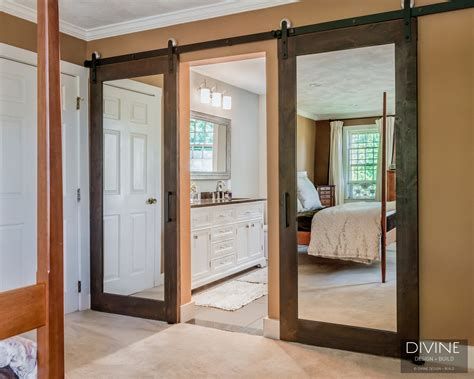 Boston Dover Transitional Master Bathroom Barn Doors — Divine Designbuild