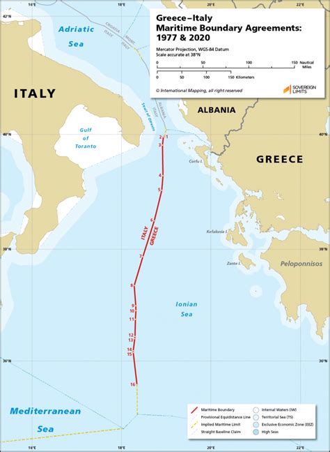 Greeceitaly Maritime Boundary Sovereign Limits