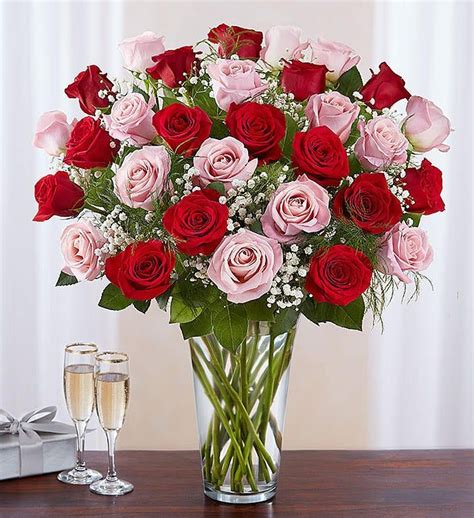 Ultimate Elegance™ Long Stem Pink And Red Roses Rose Flower