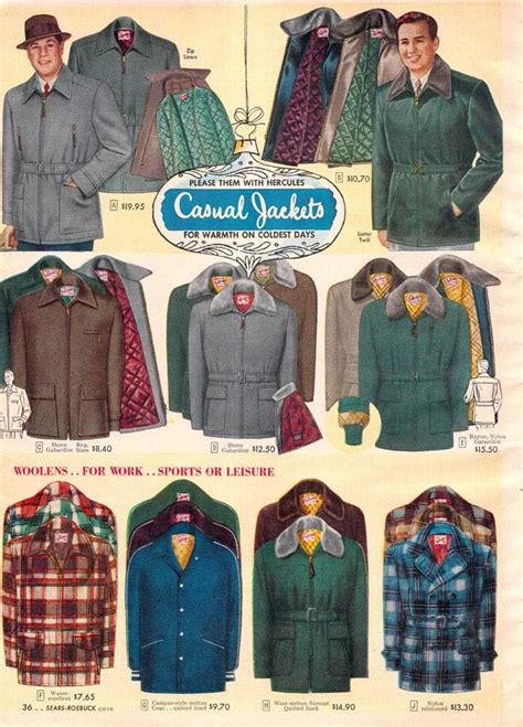 Editors' fashion picks for the best men's suits and blazers of the season. Vintage Mens Casual Jackets from a 1952 Sears catalog ...