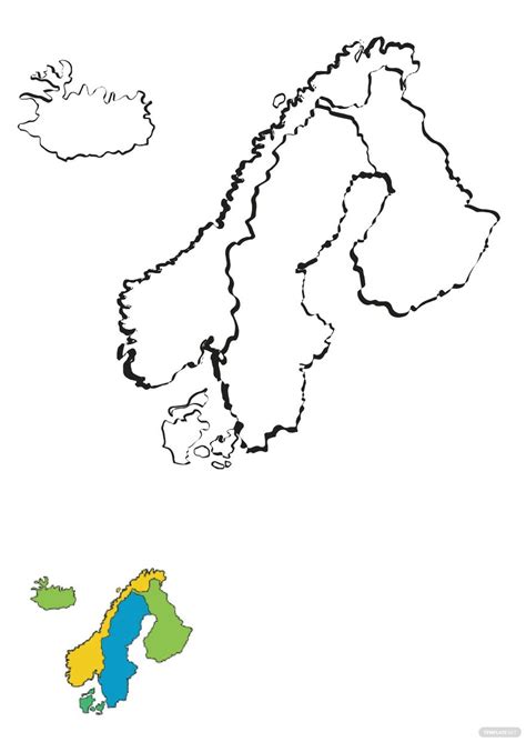 Northern Europe Map Coloring Page In Pdf Download