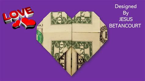 Easy Dollar Origami Heart Instructions Youtube