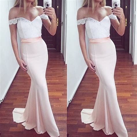 Pink Off Shoulder Long Prom Dresses Simple Elegant Mermaid Prom Dress Prom Gowns Evening Dresses