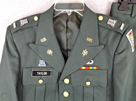 Us Army Officer Dress Green Uniform Jacket And Pants Medium Measured 40
