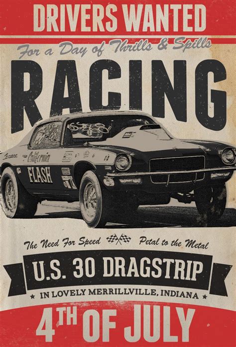 Drag Racing Poster I Designed After Remembering Old Us 30 Dragstrip In