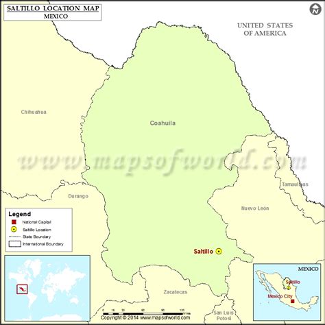 Where Is Saltillo Location Of Saltillo In Mexico Map