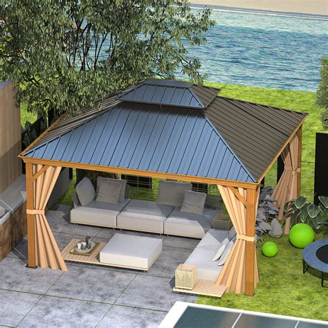 Buy Domi 12 X16 Outdoor Hardtop Gazebo Permanent Canopy With Galvanized Steel Roof Aluminum