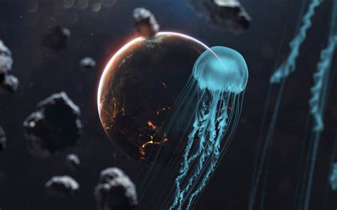 Download Space Planet Animal Jellyfish 4k Ultra Hd Wallpaper By Vadim