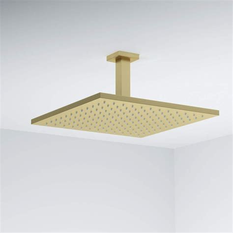 Buy Katais 4 Inch Ceiling Mount Shower Arm And Flange Brushed Goldsolid Brass Square Online