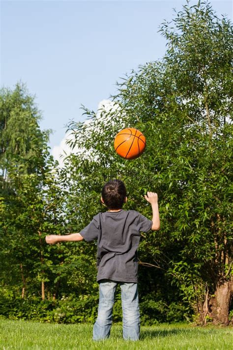 Little Boy Playing With Ball Stock Photo Image Of Motion Healthy