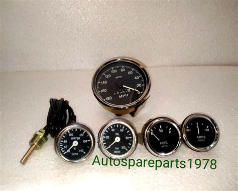 Smiths 52mm Kit Temp Oil Fuel Amp Gauge Speedometer Replica 180 0 Mph