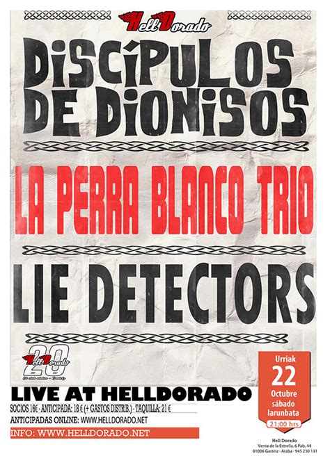 Discípulos De Dionisos La Perra Blanco Trio Lie Detectors Gasteiz Hoy