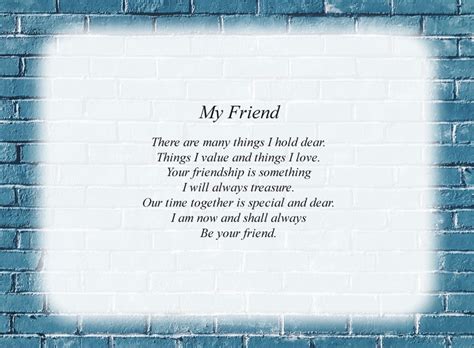 Friendship Poems Printable