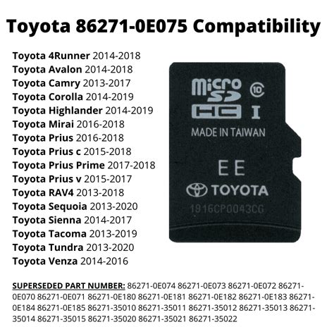 Toyota Navigation 2023 Microsd Card Gps Map Update 86271 0e075