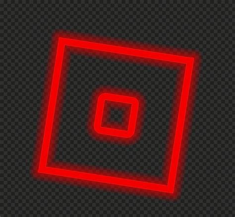 Hd Neon Roblox Red Square Symbol Sign Icon Logo Png Roblox Squared
