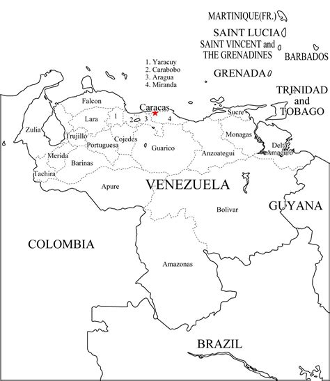 Mapa Politico De Venezuela Para Imprimir Mapa De Estados De Venezuela