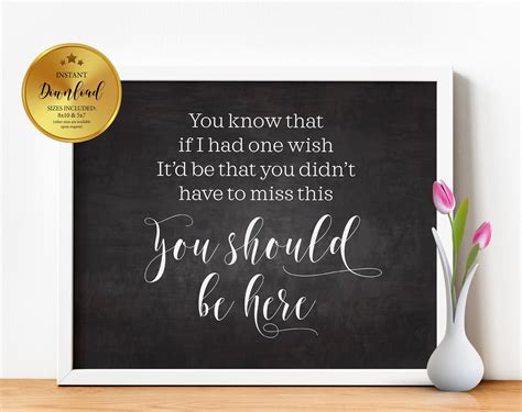 You Should Be Here Wedding Sign Wedding Memorial Sign Wedding Memory