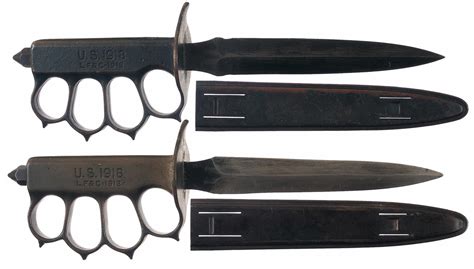 Two Model 1918 Trench Knives With Scabbards