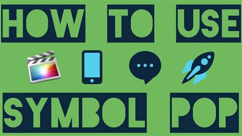 Ads, promos, presentations, social media, and more. Tutorial: Symbol Pop for Final Cut Pro X - YouTube
