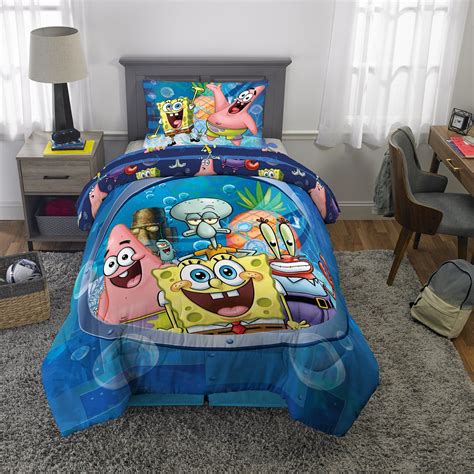 Spongebob Squarepants Kids Twin Comforter Sheets And Sham 5 Piece Bed