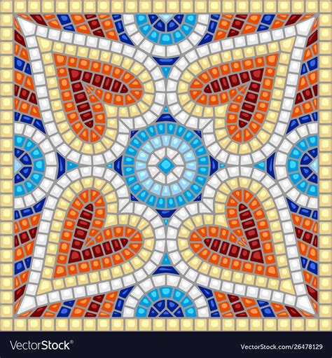 Ancient Mosaic Ceramic Tile Pattern Royalty Free Vector