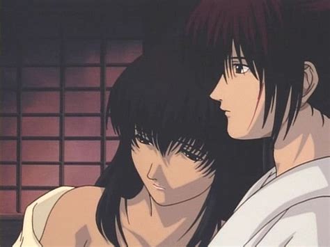 Kenshin And Tomoe Cuddling Up Close Kenshin Anime Rurouni Kenshin Tomoe
