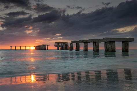Boca Grande Old Fishing Pier Sunset Photograph By Ron Wiltse Fine Art