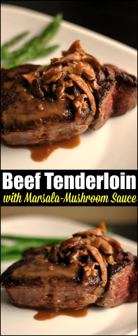 A beef tenderloin roast with pinot noir sauce. Beef Tenderloin with Marsala-Mushroom Sauce - Aunt Bee's ...