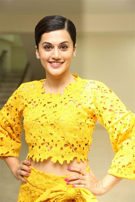 High Quality Bollywood Celebrity Pictures Taapsee Pannu Looks Super Sexy In A Yellow Revealing