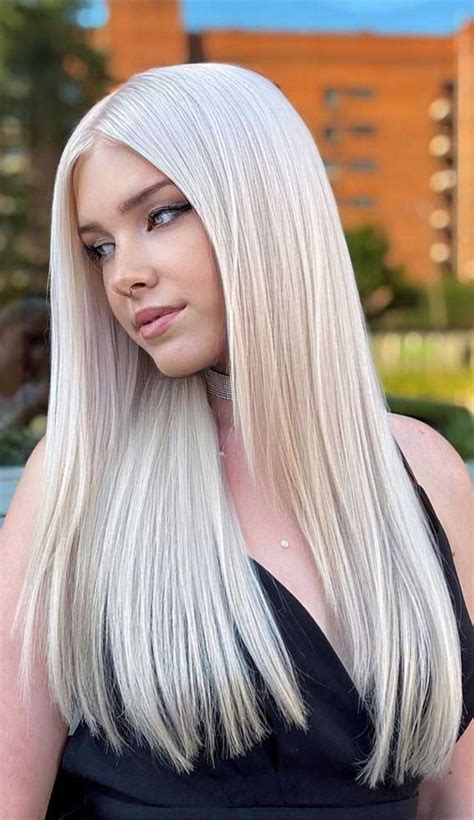 50 Trendy Hair Colors To Wear In Winter Platinum Blonde With A Touch