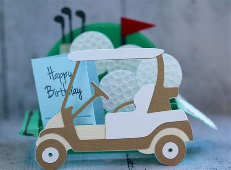 A Golf Cart With A Happy Birthday Card In It