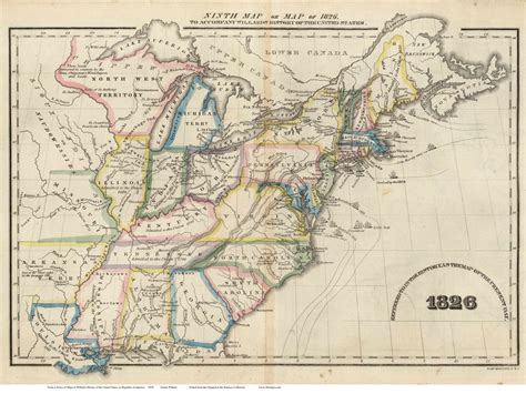 1826 Ninth Map Of Th United States Present Day 1829 Emma Willard