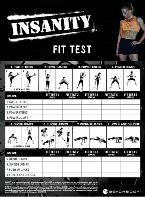 Insanity Workout Sheets