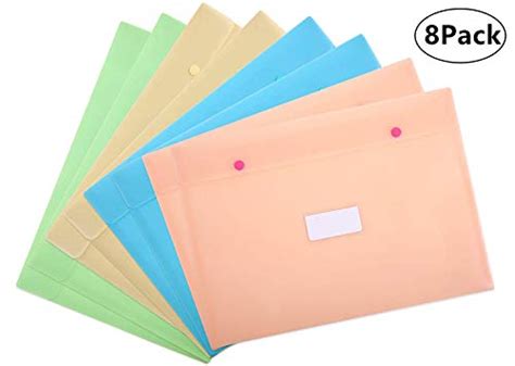 Skydue Plastic Envelope Poly Envelopes With Snap Button Closure And