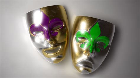 Comedy Mardi Gras Masks 3d Model