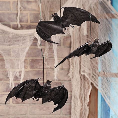 Hanging Bat Halloween Decorations 3 Pc Oriental Trading Haunted