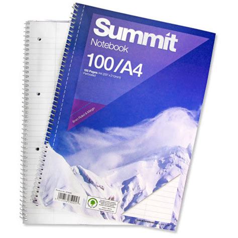 A4 Wirebound Notebook Punched Perforated 100 Pages Pack 10 Summit