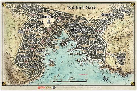 Gale Force Nine D And D Baldurs Gate Map 23 Inch Length X 17 Inch