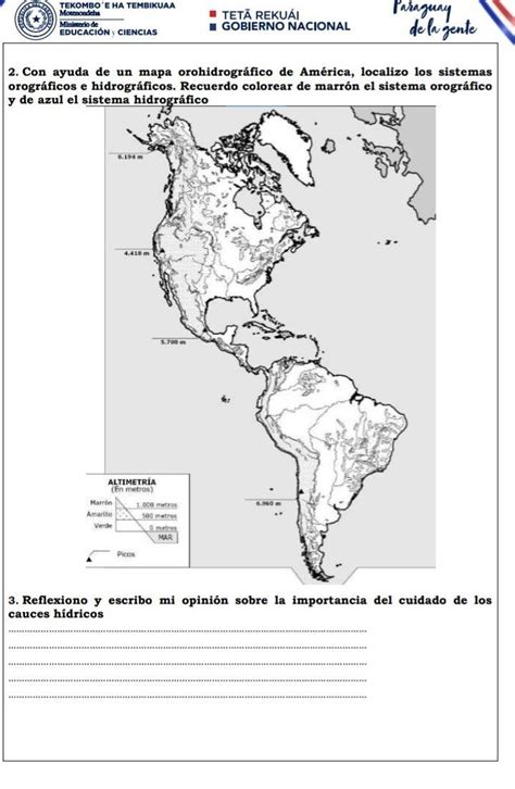 Con Ayuda De Un Mapa Orohidrografico De América Localizó Los Sistemas