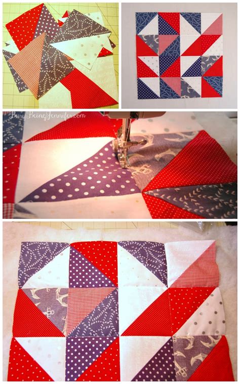 101 Handmade Days Red White And Blue Quilted Pillow Busy Being Jennifer