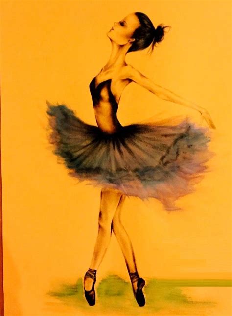 Bailarina Pintura Chapopote Y Acuarelas Sobre Papel Pinturas Bailarinas Arte