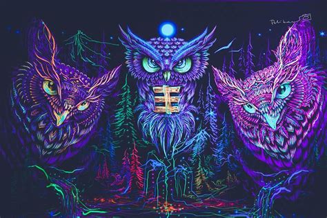 Psychedelic Tapestry Trippy Backdrop Uv Fluorescent Psytrip Psyart