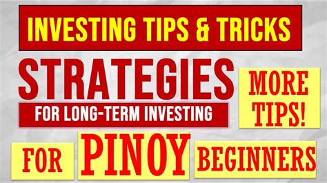 Jul 17, 2021 · how to invest in stock market in the philippines to grow your wealth in the philippines, there are two ways to grow our money or investment when we buy stocks. Part 5 Beginners Tips & FAQs - Investing strategy in ...