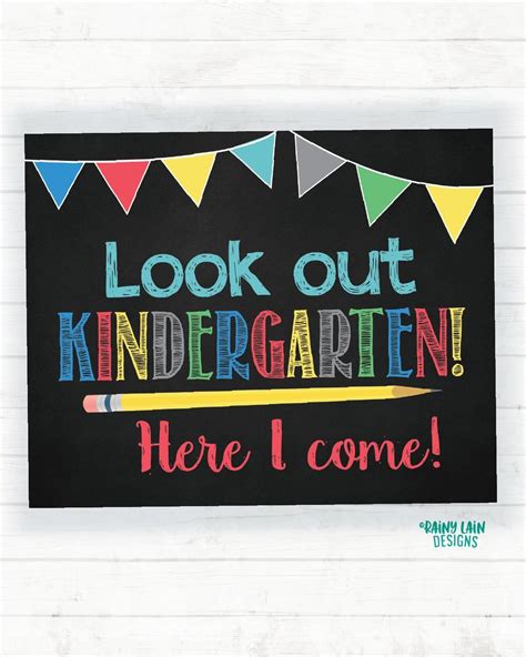 Watch Out Kindergarten Here I Come Sign Kindergarten Here I Etsy In