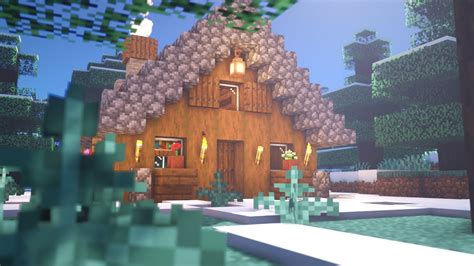 Minecraft How To Build A Small Spruce Cabin Tutorial Youtube