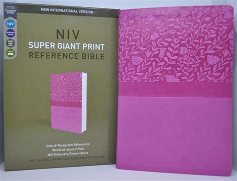 Niv Super Giant Print Reference Bible Imitation Leather Pink