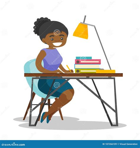 African American Business Woman Signing Documents Stock Vector